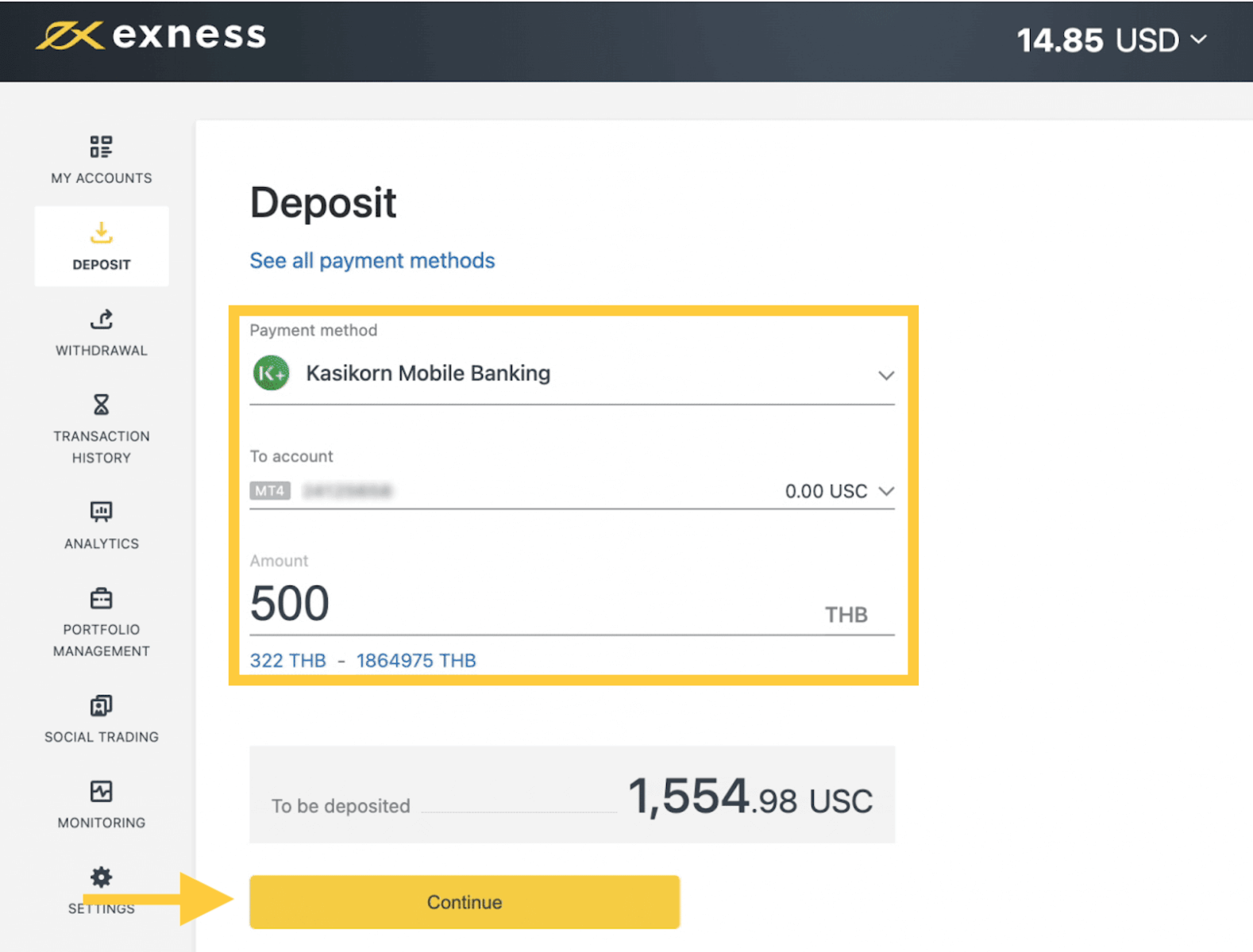 ထိုင်းနိုင်ငံရှိ Kasikorn Mobile Banking ကို အသုံးပြု၍ Exness တွင် ငွေသွင်းခြင်းနှင့် ငွေထုတ်ခြင်း။ ထိုင်းနိုင်ငံရှိ Kasikorn Mobile Banking ကို အသုံးပြု၍ Exness တွင် ငွေသွင်းခြင်းနှင့် ငွေထုတ်ခြင်း။