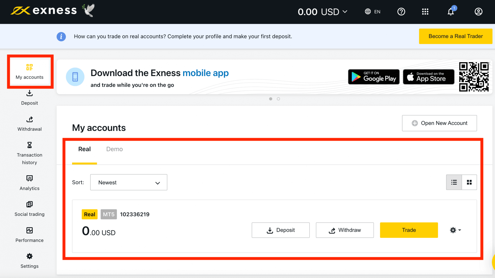 Exness मा ट्रेडिंग खाता कसरी खोल्ने Exness मा ट्रेडिंग खाता कसरी खोल्ने