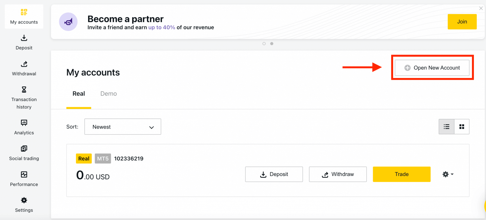 How to Register and Open a Trading Account on Exness